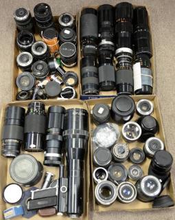 Appraisal: Four box lots Camera lenses including Soligor Tamron Pentax K