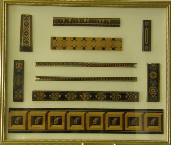 Appraisal: Ten pieces of Tunbridge Ware tesserae mosaics and parquetry work