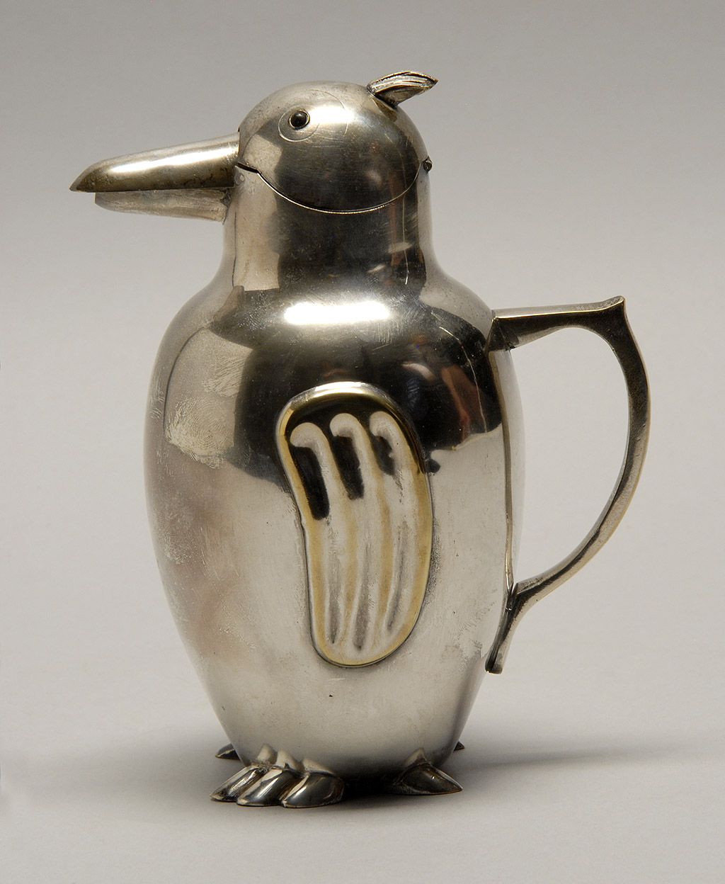 Appraisal: SILVER PLATED PENGUIN-FORM COCKTAIL SHAKER Second Quarter of the th