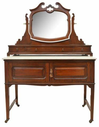 Appraisal: English Victorian mahogany dressing table and mirror late th c