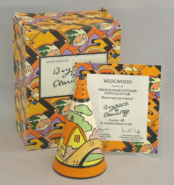 Appraisal: Wedgwood 'Orange Roof Cottage' conical sugar sifter limited edition signed