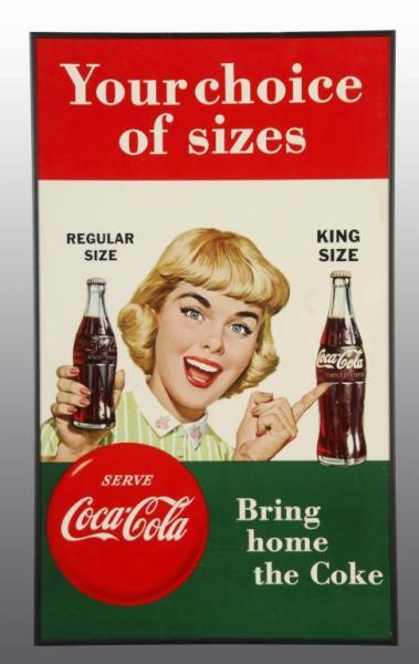 Appraisal: Cardboard Coca-Cola Sign Description Framed under glass Condition Near Mint