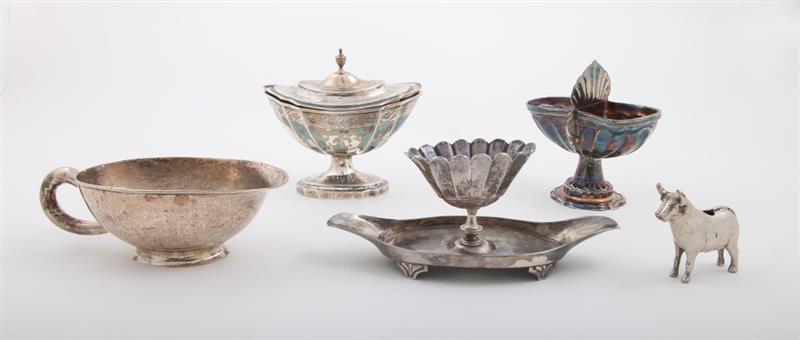 Appraisal: FOUR LATIN AMERICAN SILVER HOLLOWARE ARTICLES AND A FIGURE OF