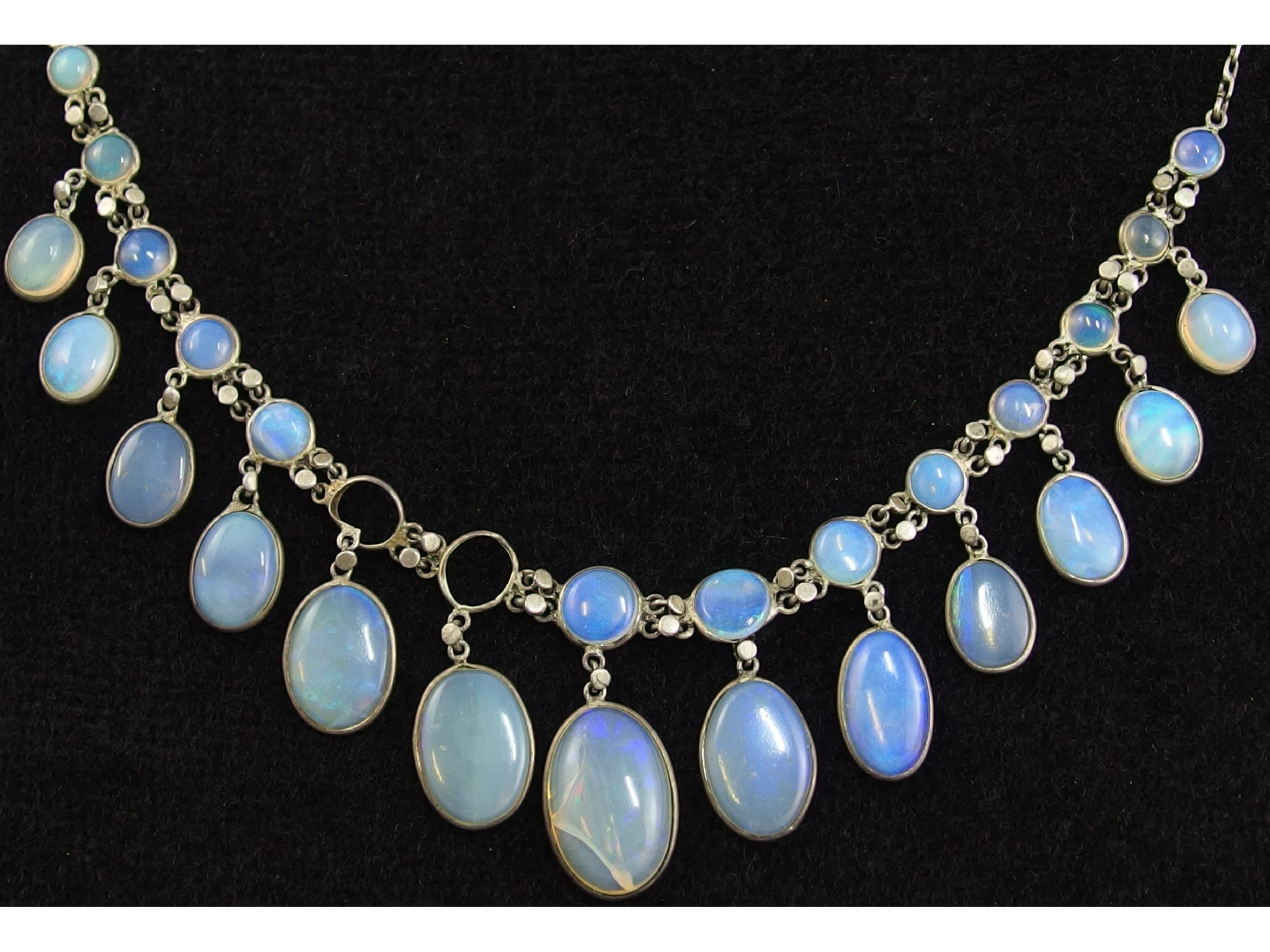 Appraisal: An opal festoon necklaceall the opals are set in open