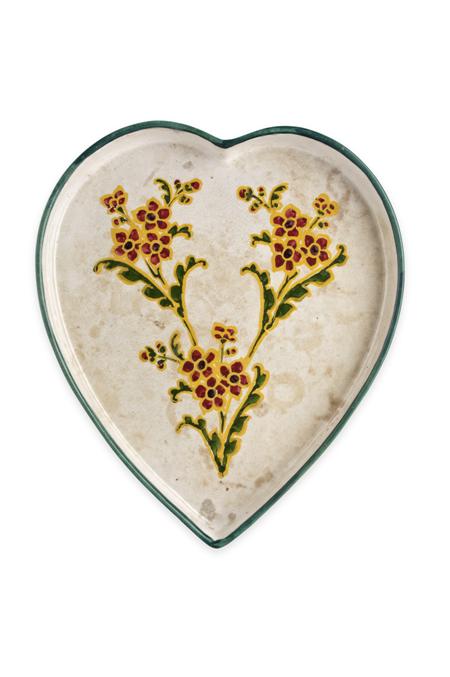 Appraisal: WEMYSS HEART-SHAPED TRAY CIRCA decorated with sprigs of flowers impressed