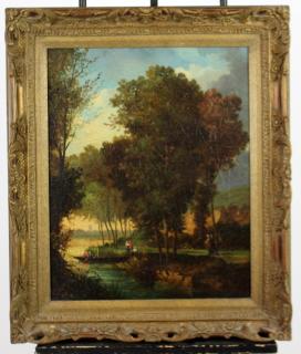 Appraisal: Oil on board depicting landscape Oil on board landscape Apparently