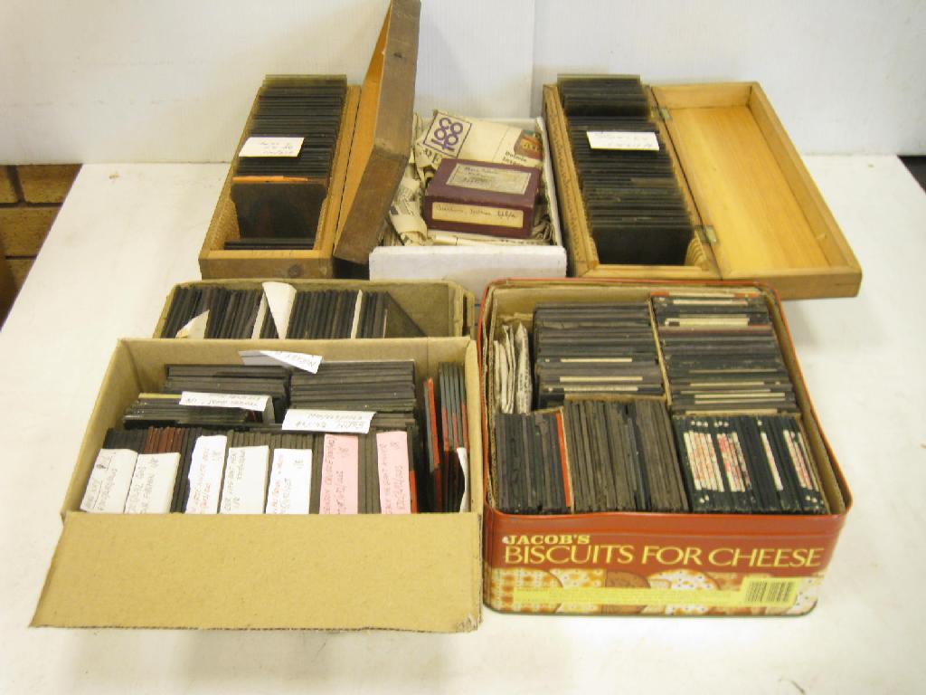 Appraisal: Six boxes Photographic and early colour Lantern Slides