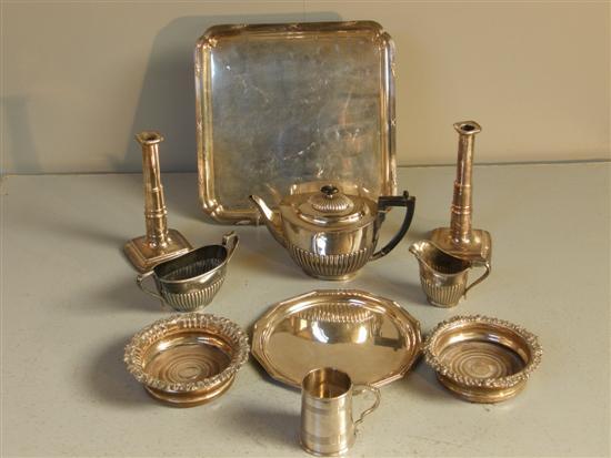 Appraisal: Various silver plated wares to include a tea service pair