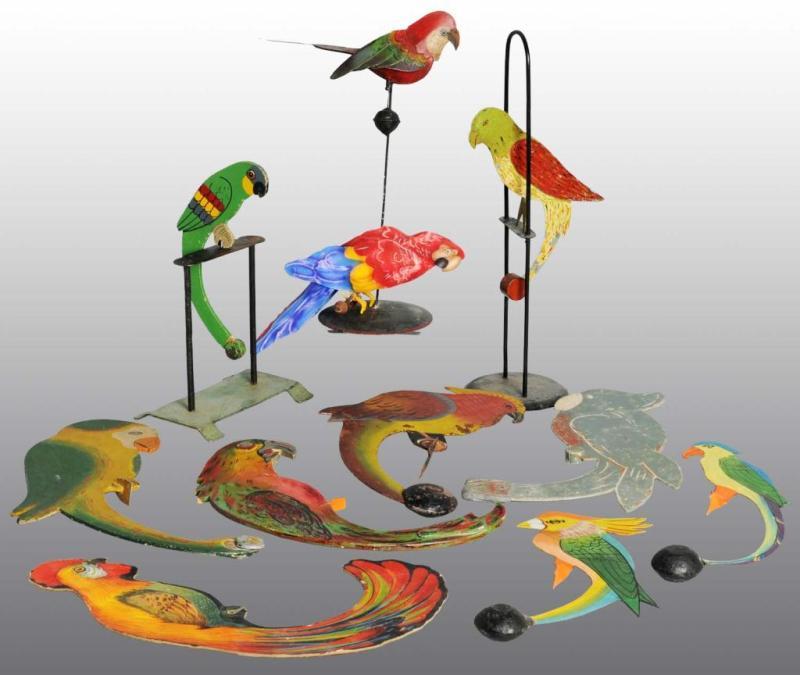 Appraisal: Lot of Balancing Parrot Toys Description American Some are contemporary