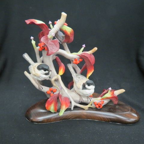 Appraisal: Cybis Porcelain Figurine of Birds Berries excellent