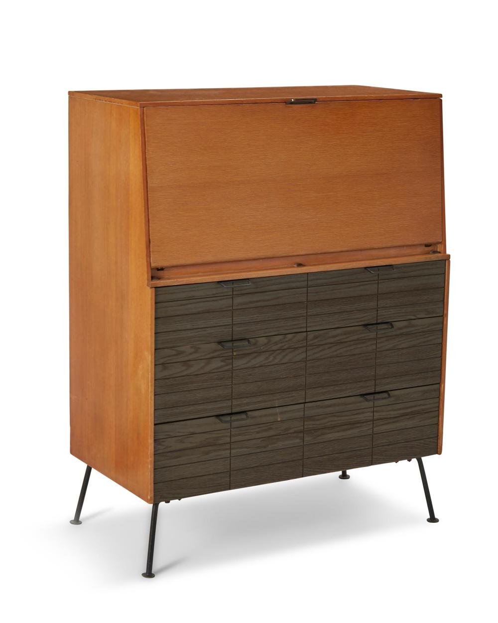 Appraisal: Raymond Loewy - French A drop-front secretary desk for Mengel