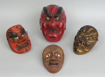 Appraisal: A Lot of Four Japanese Decorative Masks Possibly Taisho Period