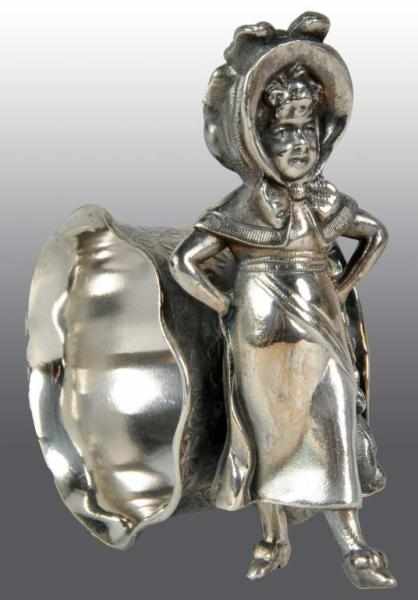 Appraisal: Dapper Girl Figural Napkin Ring Condition Excellent Plus Size -