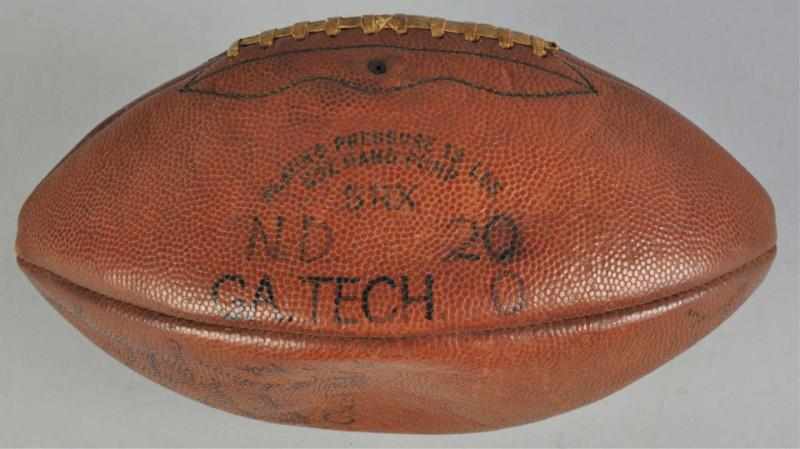 Appraisal: Rawlings Official Signed Football Description One side reads ND GA