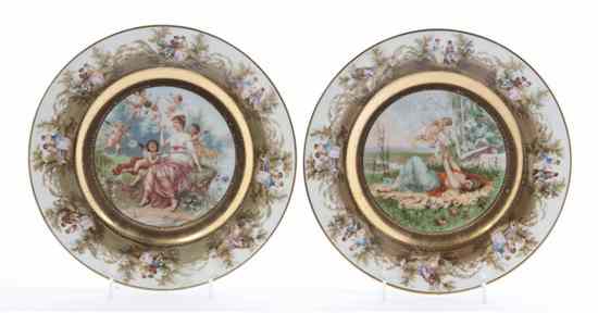 Appraisal: A Pair of Rosenthal Cabinet Plates each decorated with putti