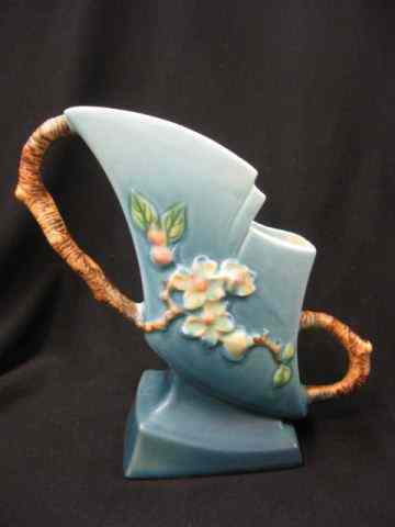 Appraisal: Roseville Apple Blossom Art Pottery Vase blue - '' excellent