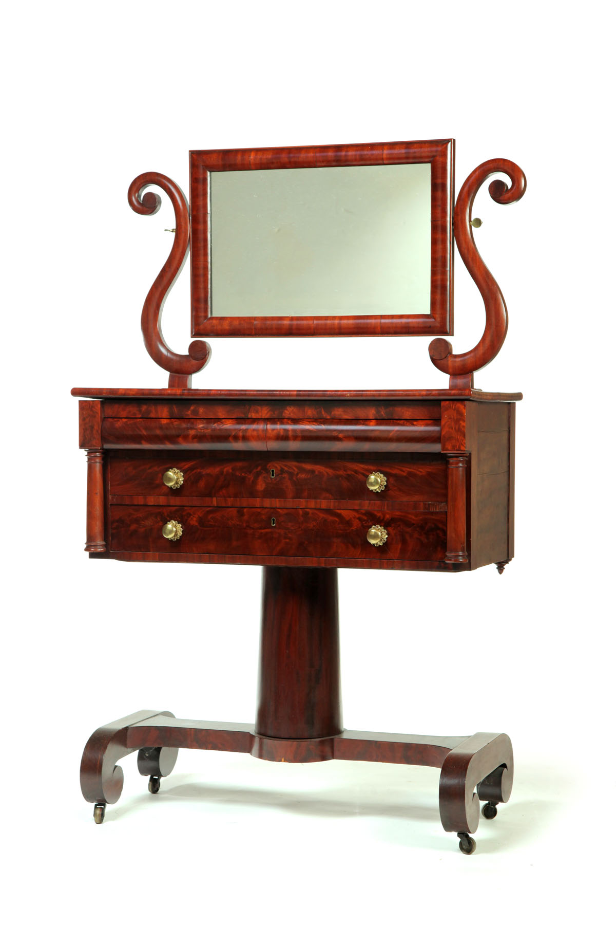 Appraisal: CLASSICAL DRESSING TABLE American - mahogany and poplar Four drawers