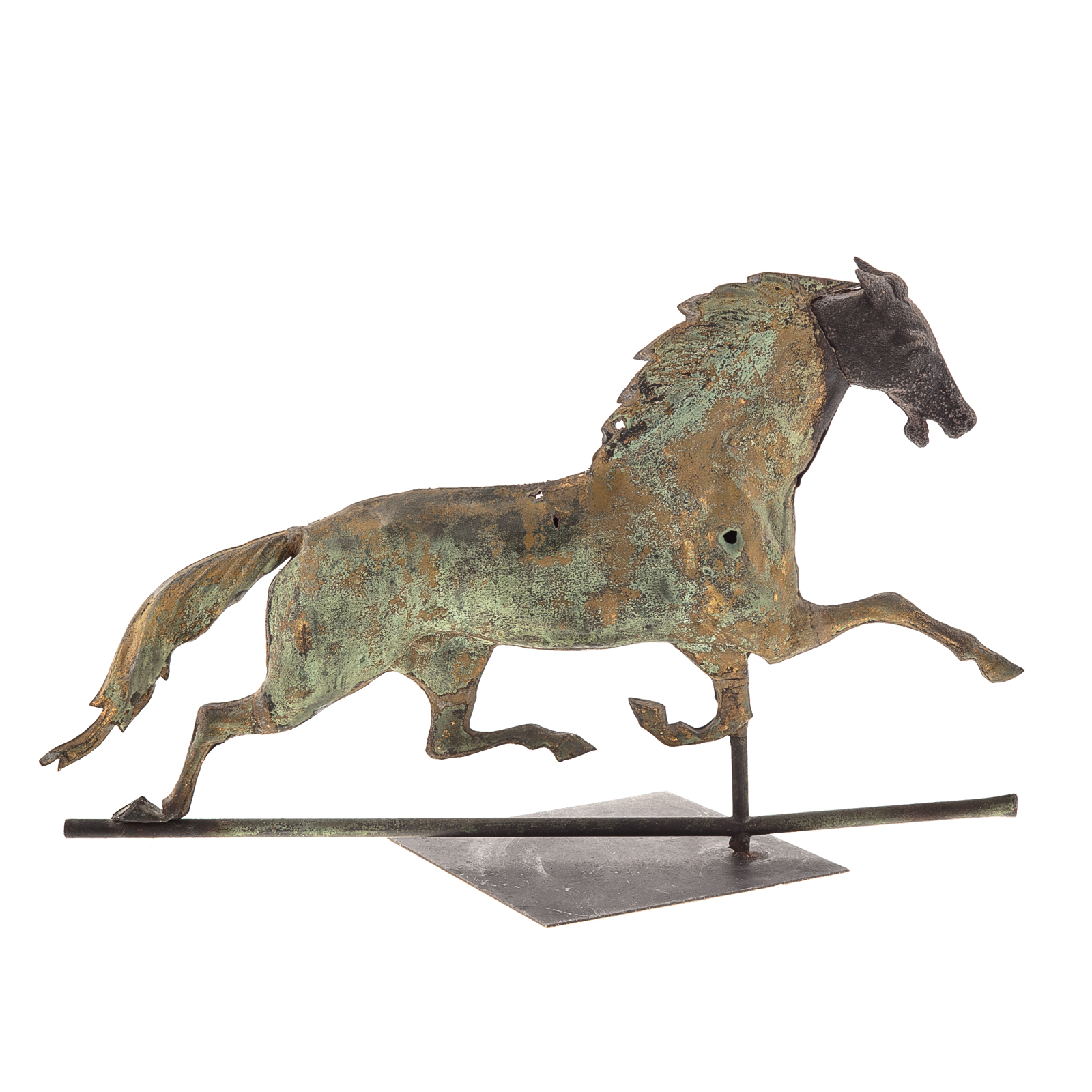 Appraisal: AMERICAN TROTTING HORSE WEATHERVANE Late th century sheet copper body