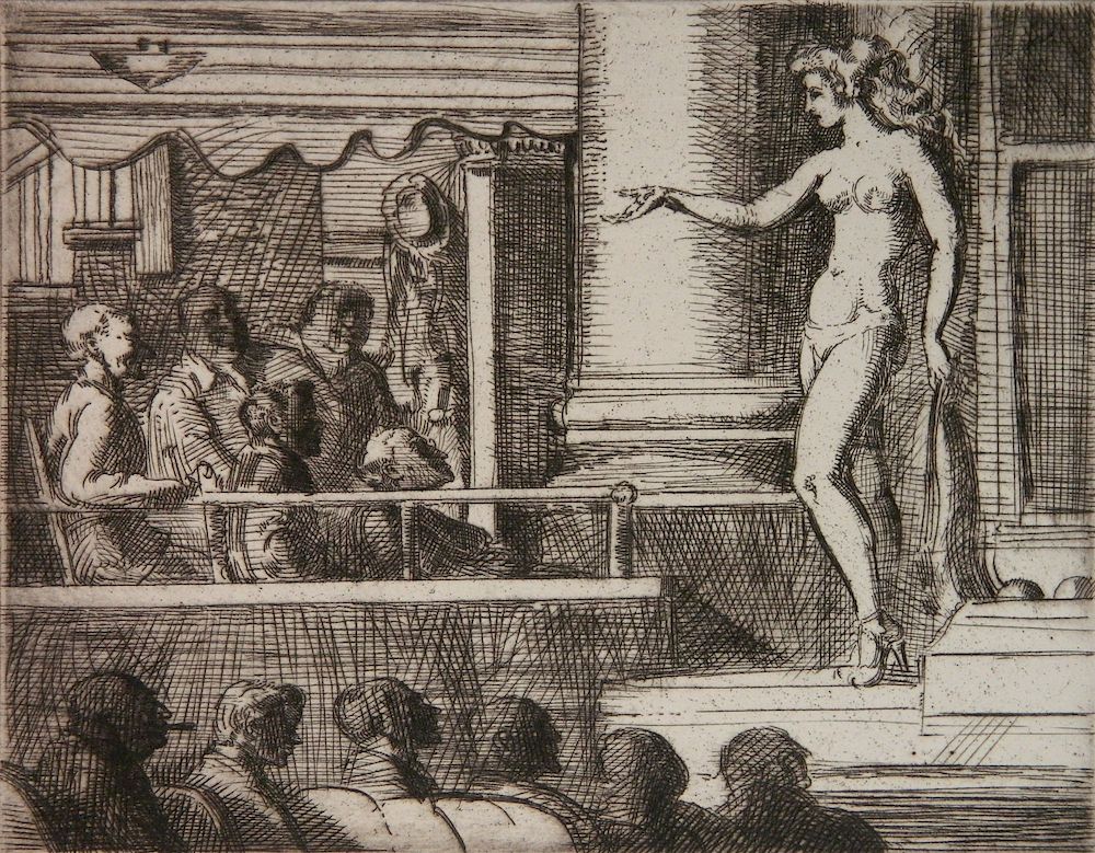 Appraisal: Reginald Marsh etching Reginald Marsh American - - ''Striptease in