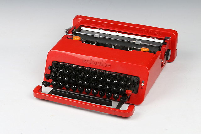 Appraisal: Ettore Sottsass Italian - for Olivetti'Valentine' portable typewriterred plastic casemoulded