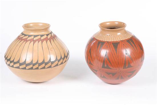 Appraisal: TWO AMERICAN INDIAN POTS Both are signed Amalia Mara h