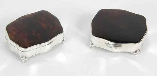 Appraisal: A pair of silver and faux tortoiseshell trinket boxes Birmingham