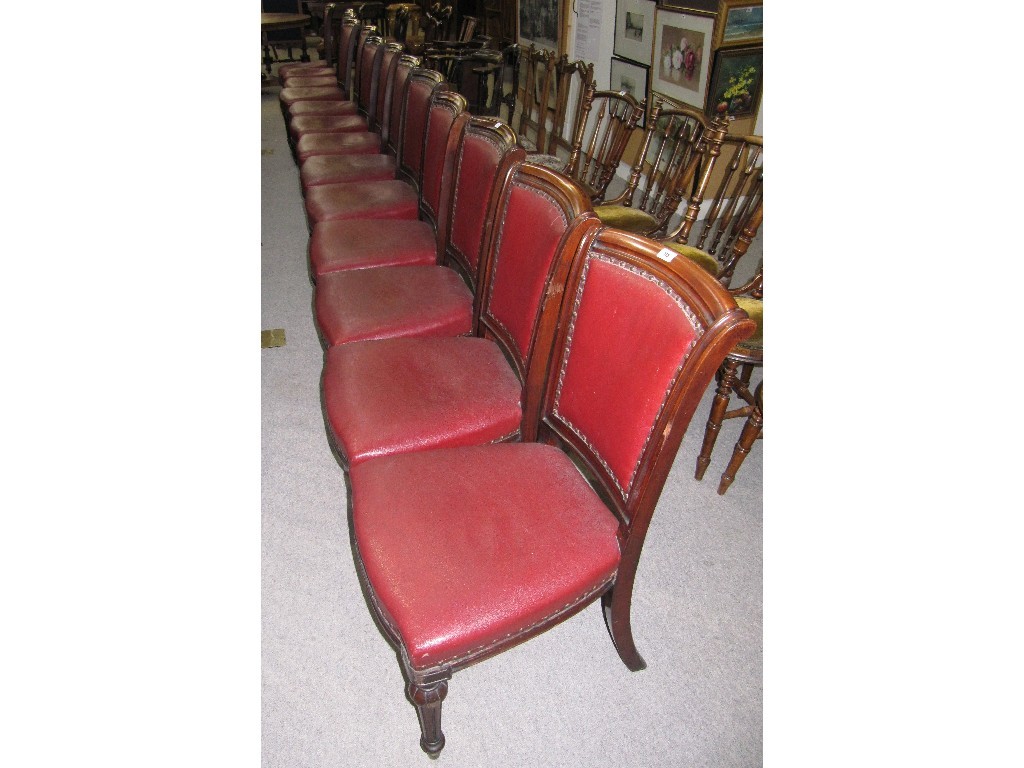 Appraisal: Set of twelve Victorian mahogany and upholstered dining chairs on