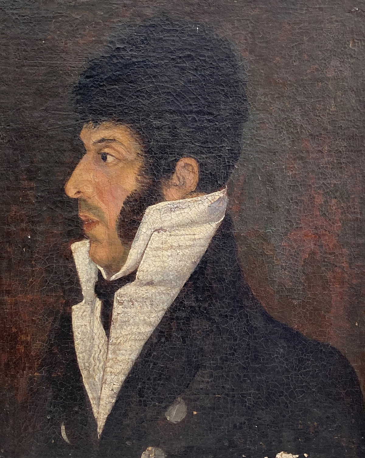 Appraisal: EARLY PORTRAIT PAINTING OF A GENTLEMAN - CABALLERO th possibly