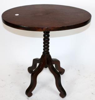 Appraisal: American pine bobbin base flip top oval table American pine