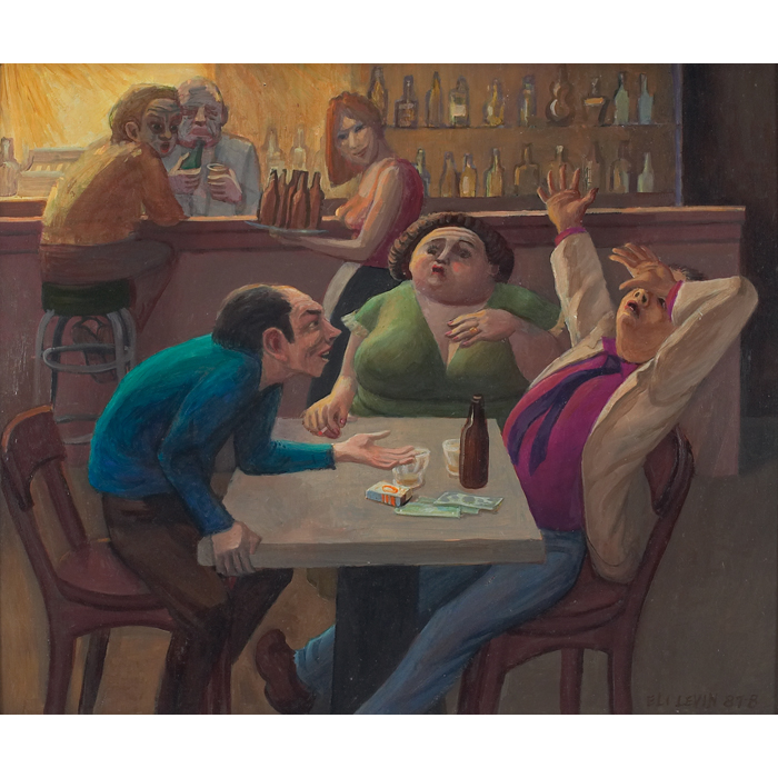 Appraisal: Eli Levin American b ''Bar Scene '' - oil on