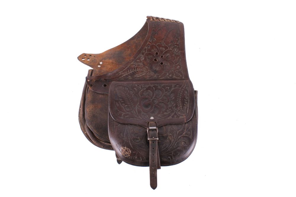 Appraisal: Hamely Co Pendelton Ore Tooled Saddlebags For your consideration is