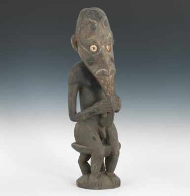 Appraisal: Ancestral Figure Sepik River New Guinea Open carved seated male