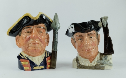 Appraisal: Royal Doulton Large Character Jugs Gunsmith D and Guardsman D