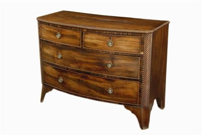 Appraisal: An early th century mahogany bowfront chest the top with