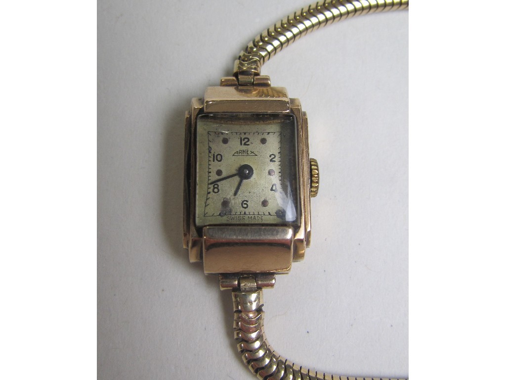 Appraisal: Ladies ct gold cased Arnex wrist watch hallmarked Edinburgh