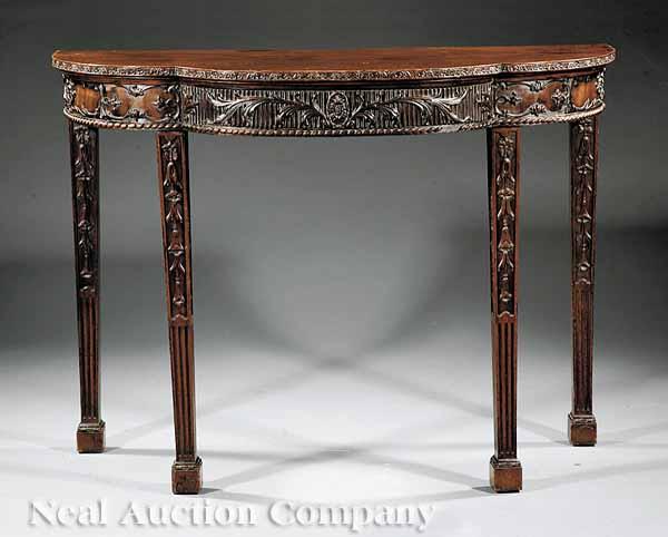 Appraisal: An Antique George III Carved Mahogany Side Table the shaped