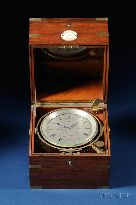 Appraisal: Eight-Day Marine Chronometer by Brockbank Atkins London the three-tier mahogany