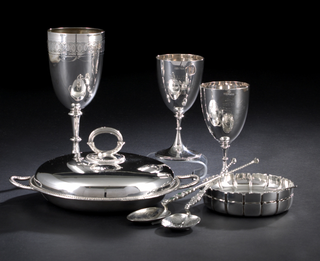 Appraisal: Two Victorian Sterling Silver Presentation Goblets hallmarked Sheffield - and