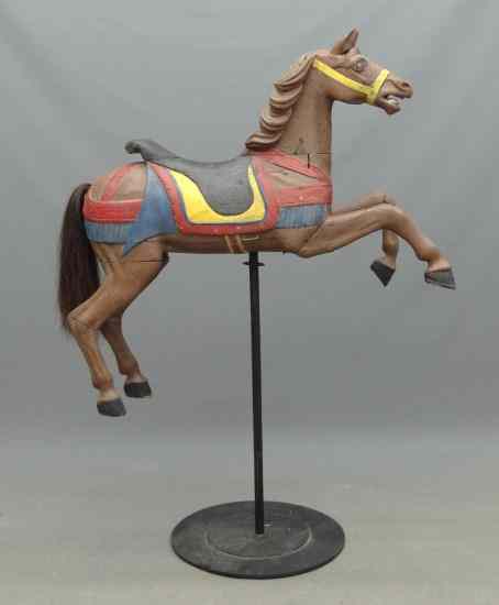 Appraisal: th c carousel horse Attr to Herschell-Spillman N Y Glass