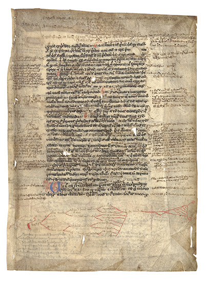 Appraisal: ARISTOTLE Single vellum leaf from a manuscript of Liber sex