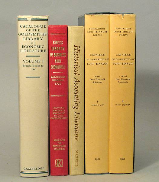 Appraisal: BIBLIOGRAPHY - ECONOMICS vols including Spinazzola Dora Franceschi Catalogo Della