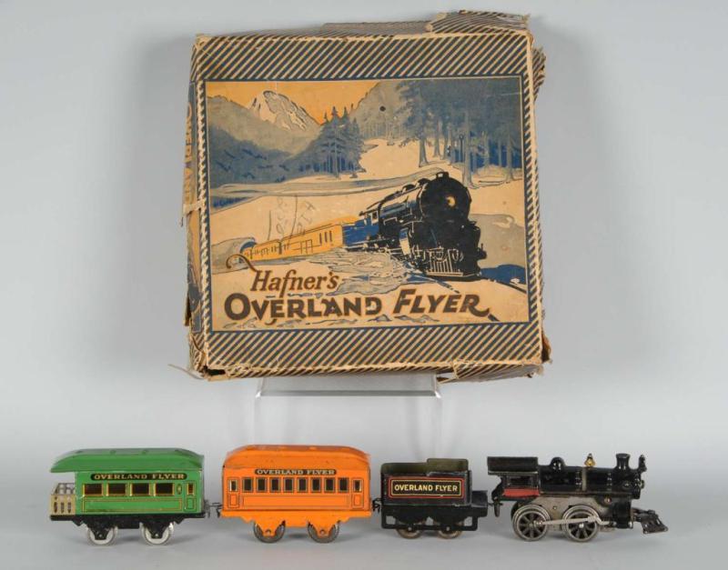 Appraisal: Hafner Overland Flyer Wind-Up Passenger Train Set Description Includes wind-up