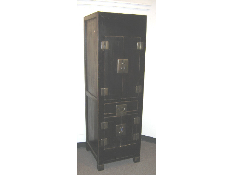 Appraisal: CHINESE CUPBOARD FORM ALTAR Plain vertical rectangular case with black