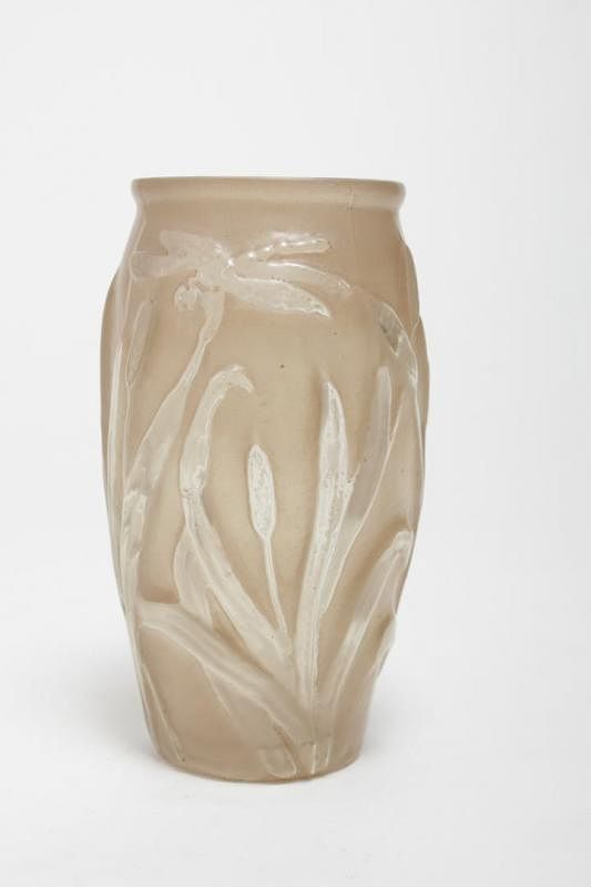 Appraisal: French Art Deco Frosted Glass Vase French antique Art Deco