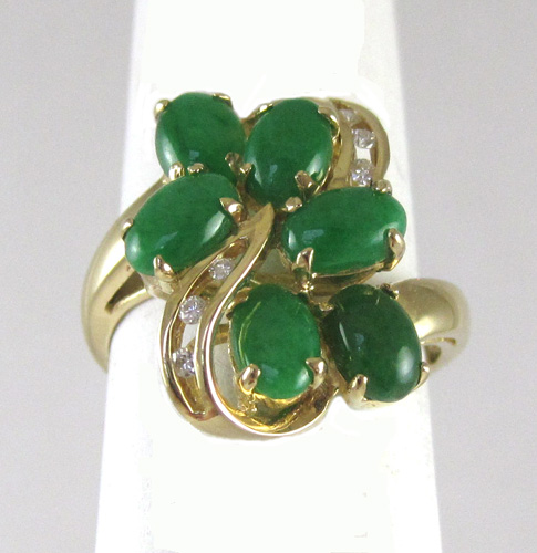 Appraisal: MASON KAY JADE AND FOURTEEN KARAT GOLD RING with certificate