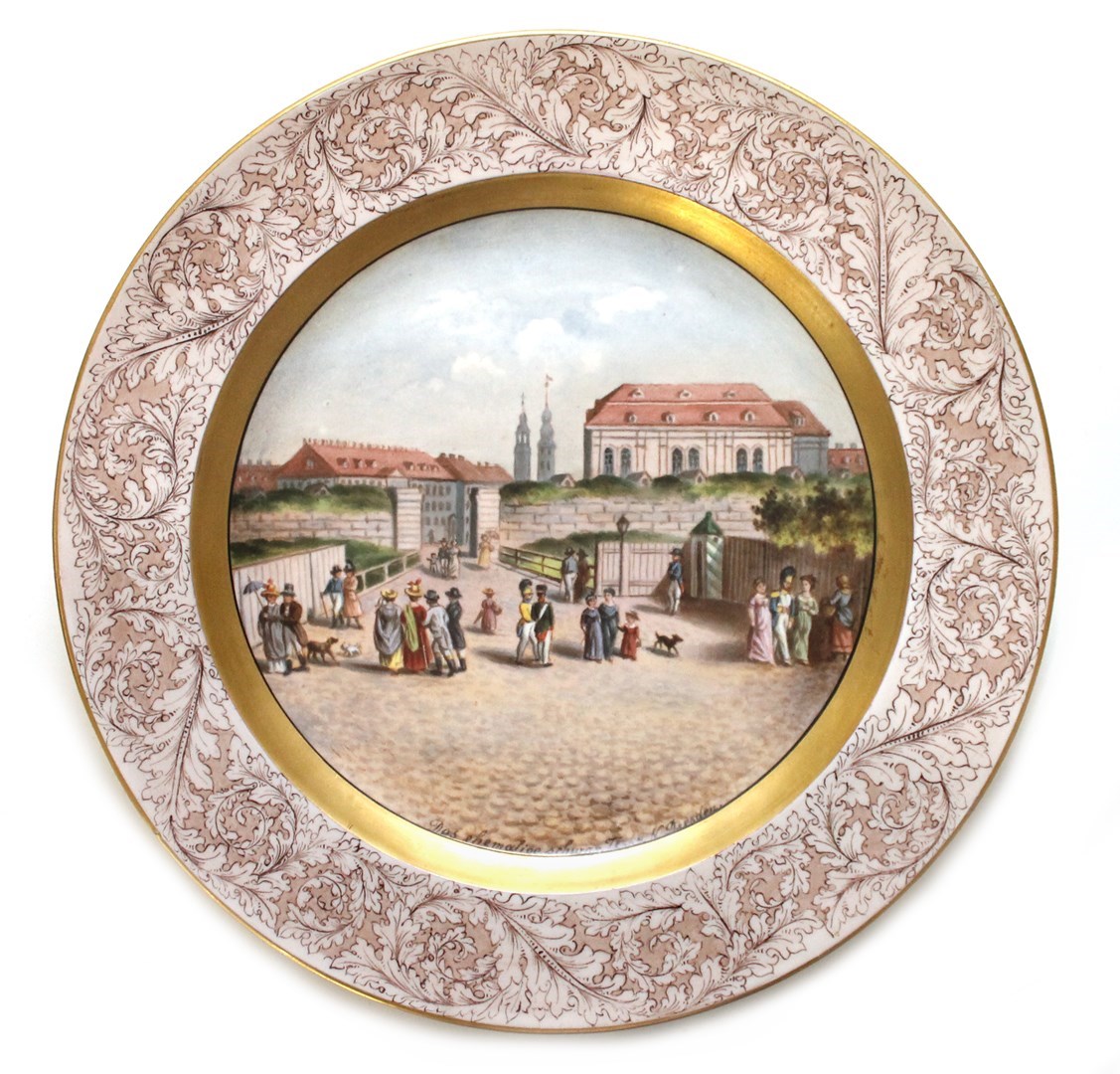 Appraisal: A Meissen outside decorated cabinet plate the porcelain C -