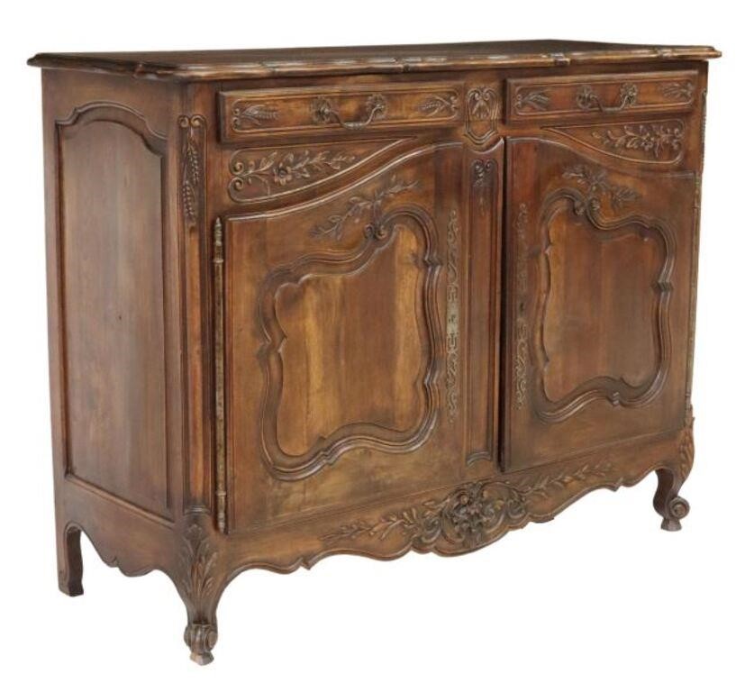 Appraisal: French Louis XV style carved walnut sideboard late th c