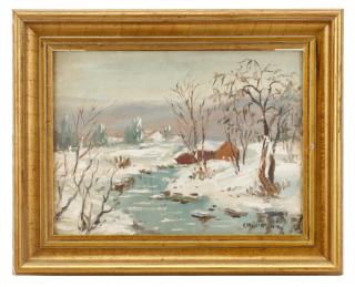 Appraisal: Cesare Ricciardi Pennsylvania Winter Oil Cesare Ricciardi Italian American -