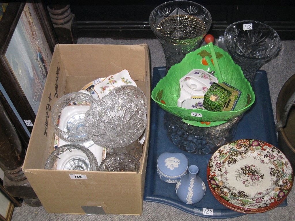 Appraisal: Lot comprising a box and tray of glassware - Carlton