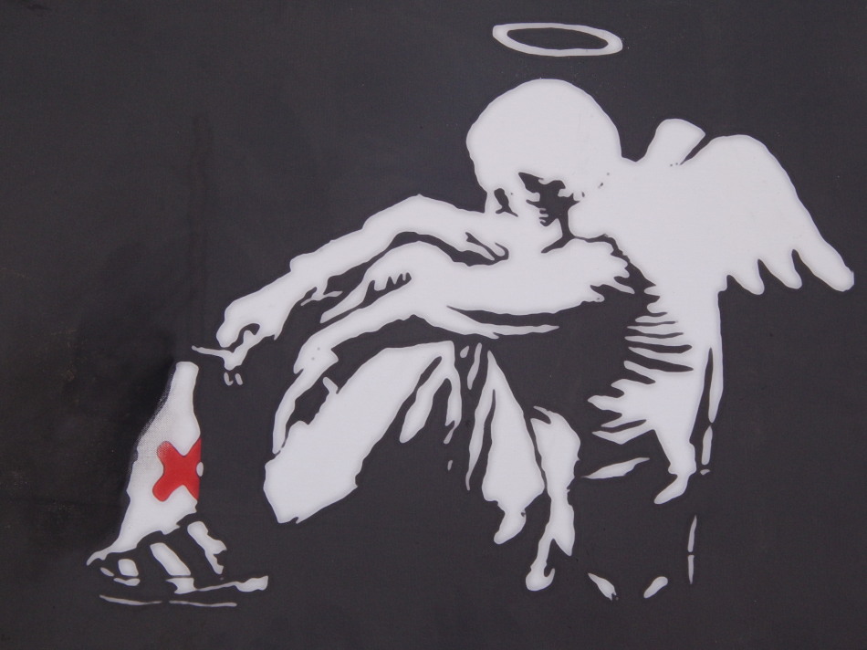 Appraisal: After Banksy Fallen Angel screen print cm x cm